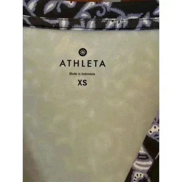 Athleta Women's XS Blue Floral Faux Wrap Knee Length Dress Casual - Picture 3 of 9